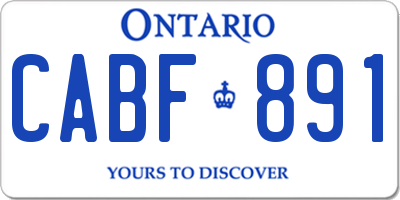 ON license plate CABF891