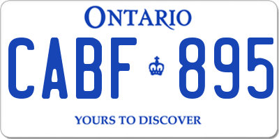 ON license plate CABF895