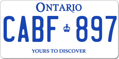 ON license plate CABF897