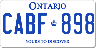 ON license plate CABF898