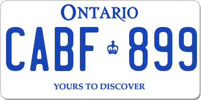 ON license plate CABF899