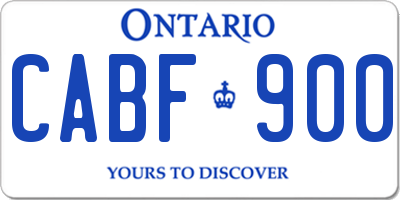 ON license plate CABF900