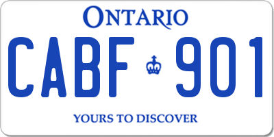 ON license plate CABF901