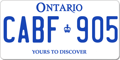 ON license plate CABF905