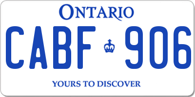 ON license plate CABF906