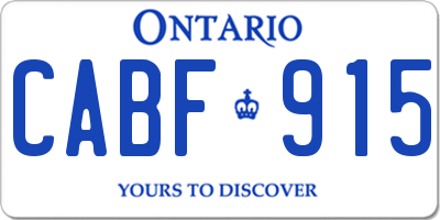 ON license plate CABF915