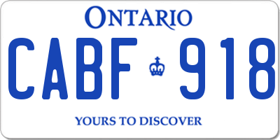 ON license plate CABF918