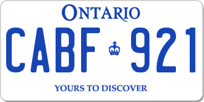 ON license plate CABF921