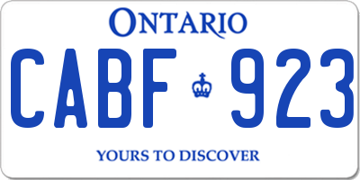 ON license plate CABF923