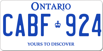 ON license plate CABF924