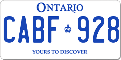 ON license plate CABF928