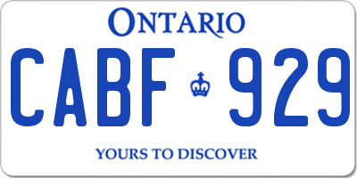 ON license plate CABF929