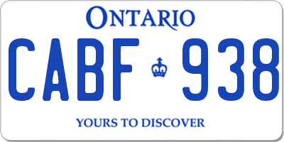 ON license plate CABF938