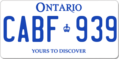 ON license plate CABF939