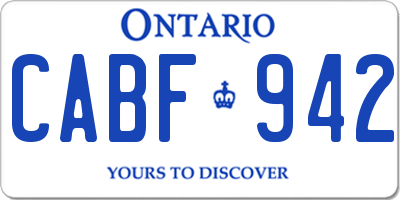 ON license plate CABF942