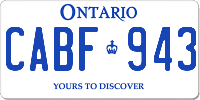 ON license plate CABF943