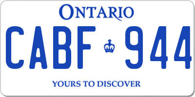 ON license plate CABF944