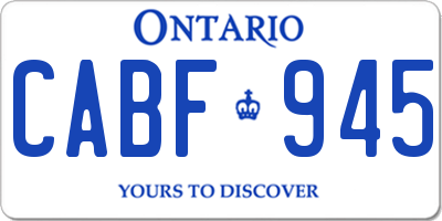 ON license plate CABF945