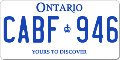 ON license plate CABF946