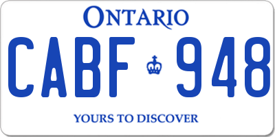 ON license plate CABF948