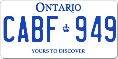 ON license plate CABF949