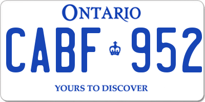 ON license plate CABF952