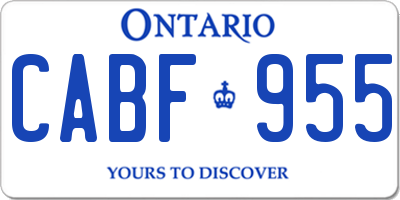 ON license plate CABF955