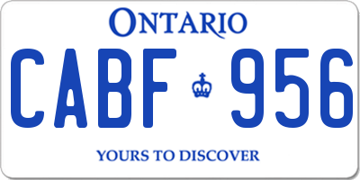 ON license plate CABF956