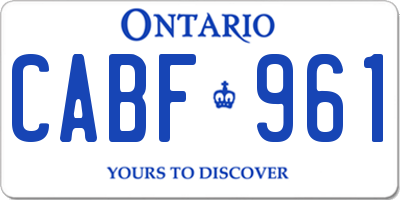 ON license plate CABF961