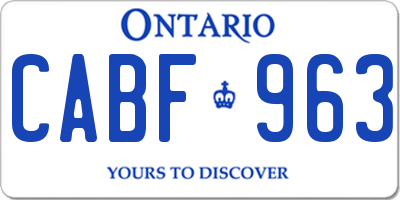 ON license plate CABF963