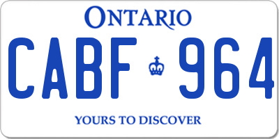 ON license plate CABF964