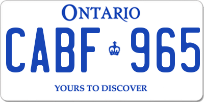 ON license plate CABF965