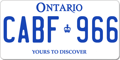 ON license plate CABF966