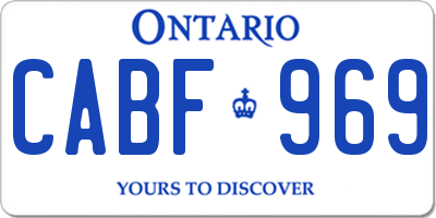 ON license plate CABF969