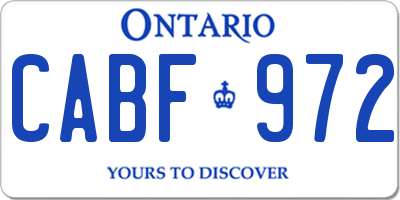 ON license plate CABF972