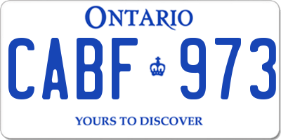 ON license plate CABF973