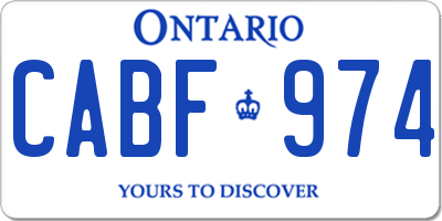 ON license plate CABF974