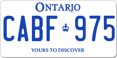 ON license plate CABF975