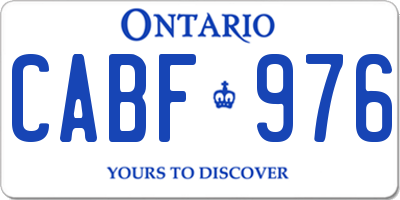 ON license plate CABF976