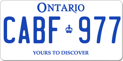 ON license plate CABF977