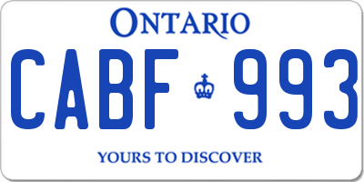 ON license plate CABF993