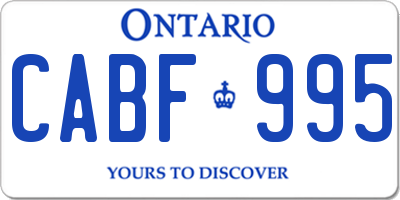 ON license plate CABF995