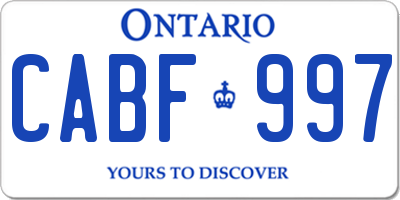 ON license plate CABF997