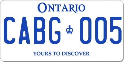 ON license plate CABG005