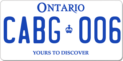 ON license plate CABG006