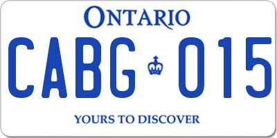 ON license plate CABG015