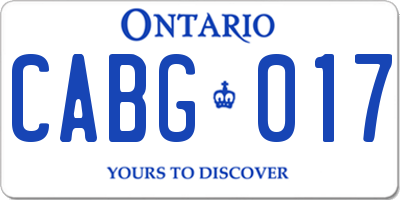 ON license plate CABG017