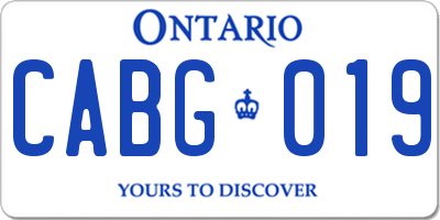 ON license plate CABG019