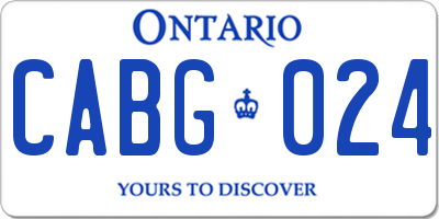 ON license plate CABG024