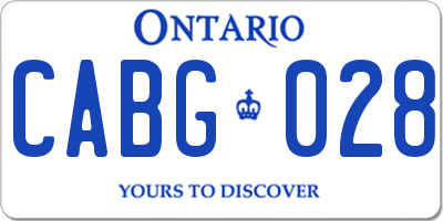 ON license plate CABG028